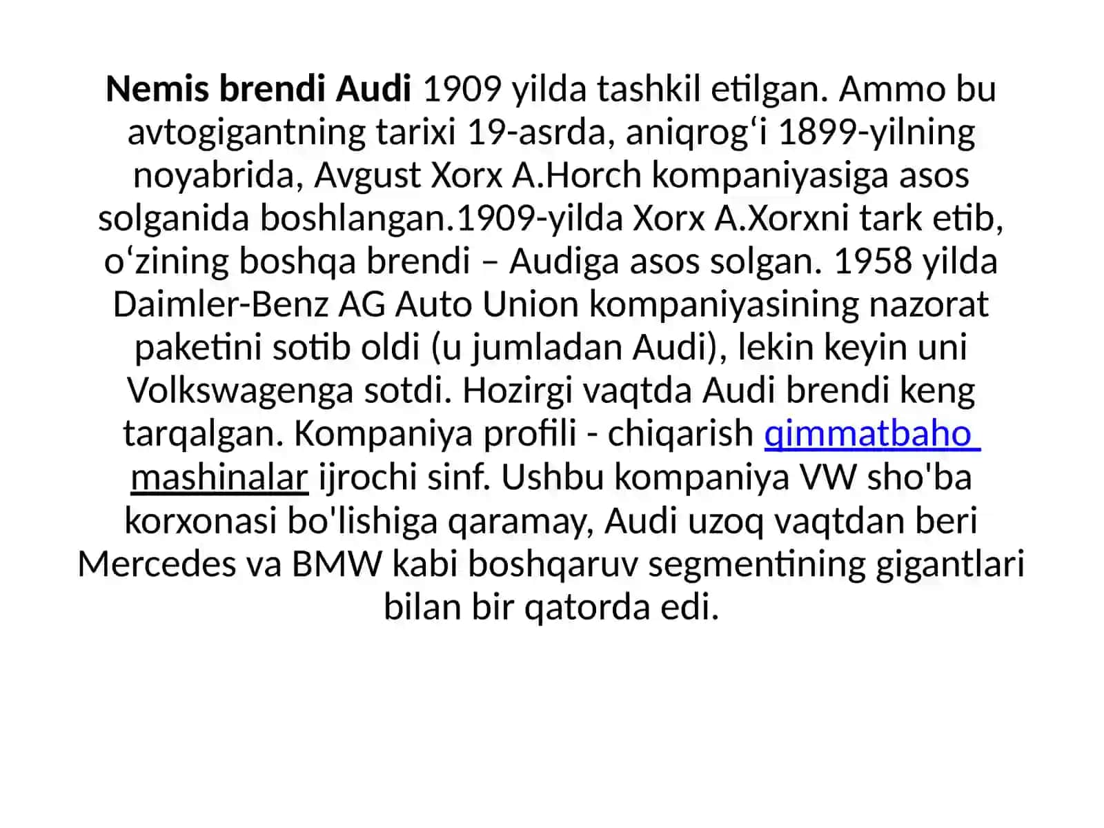 AUDI AVTOMOBIL KOMPANIYASI 3