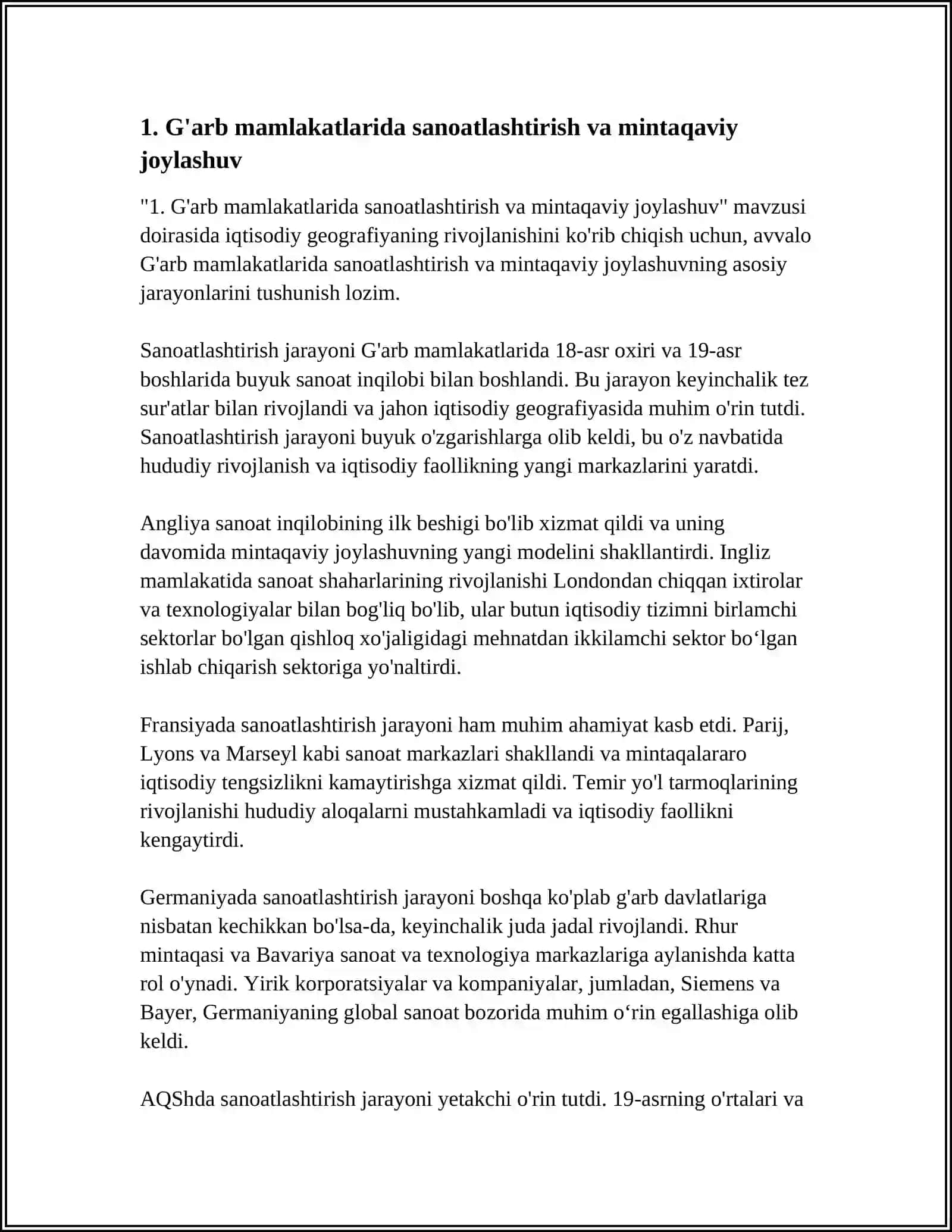 IQTISODIY GEOGRAFIYANING G'ARB MAMLAKATLARIDA RIVOJLANISHI 3