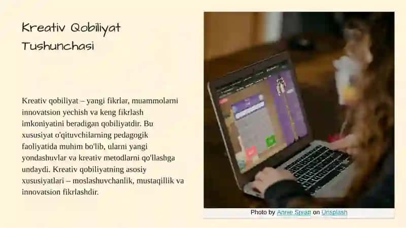 Kreativlikning nazariy asoslari va xorijiy tajribada o‘qituvchilarda kreativ kompetensiyani rivojlantirish tamoyillari 3