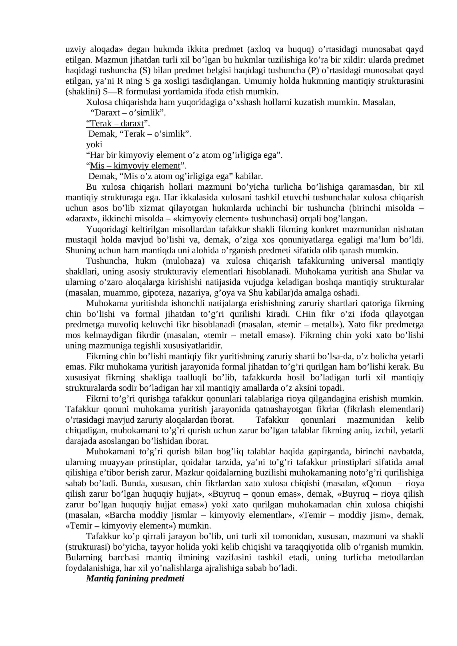 9-mavzu: Tafakkur mantiqiy fiklash asosi 3