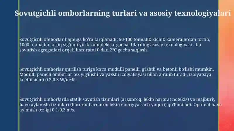 Sovutgichli omborlarda uzumni saqlashning zamonaviy texnologiyalari 3