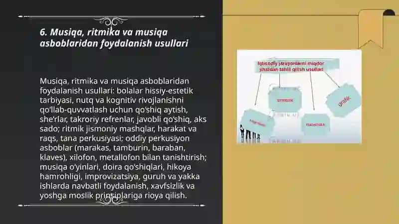 Musiqa, ritmika va musiqa asboblaridan foydalanish usullari 3