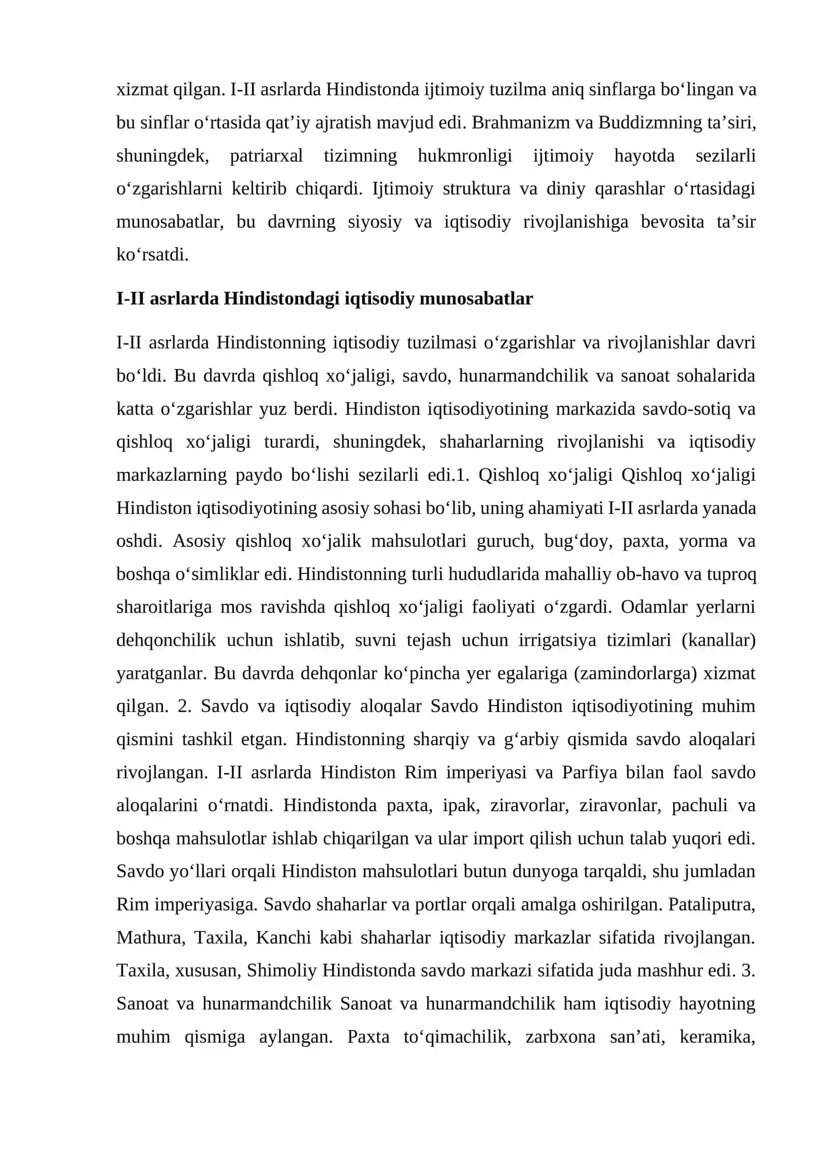 I-II asrlarda Hindistonda ijtimoiy-iqtisodiy munosabatlar 3