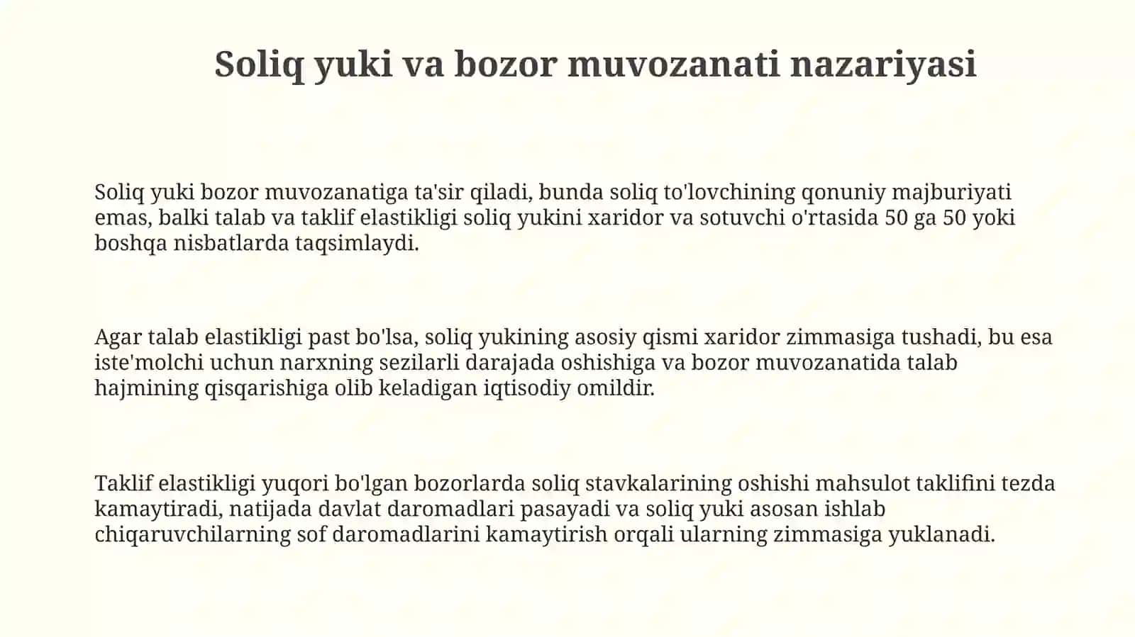 Soliq yuki va elastiklik nazariyasi 3