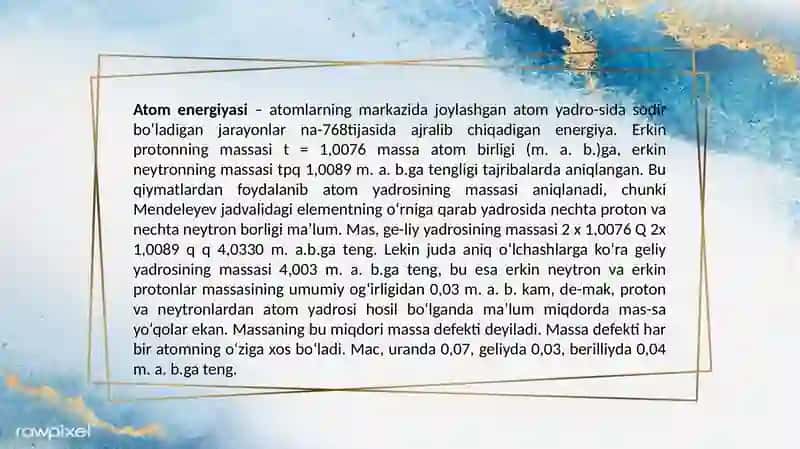 Atom energiyasidan tinchlik maqsadlarda foydalanish prinsplari 3