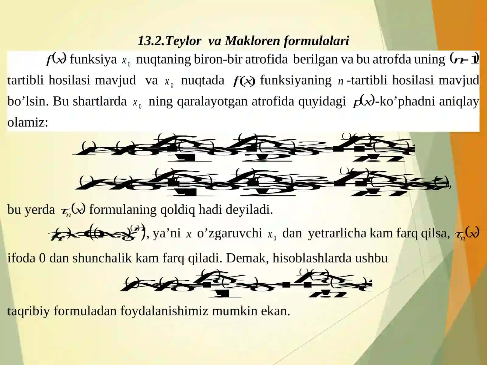 Differensiallanuvchi funksiyalar va ular uchun asosiy teoremalar 3