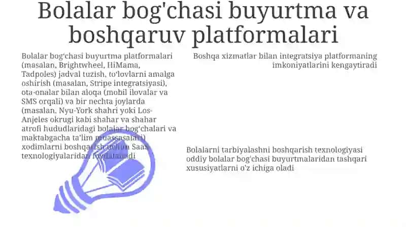 Bolalar bog'chasi buyurtma va boshqaruv platformalari 3