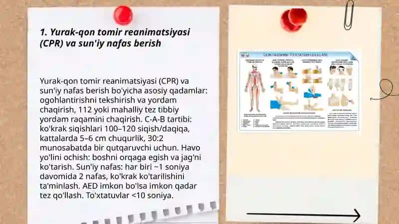 Yurak-qon tomir reanimatsiyasi (CPR) va sun'iy nafas berish 3