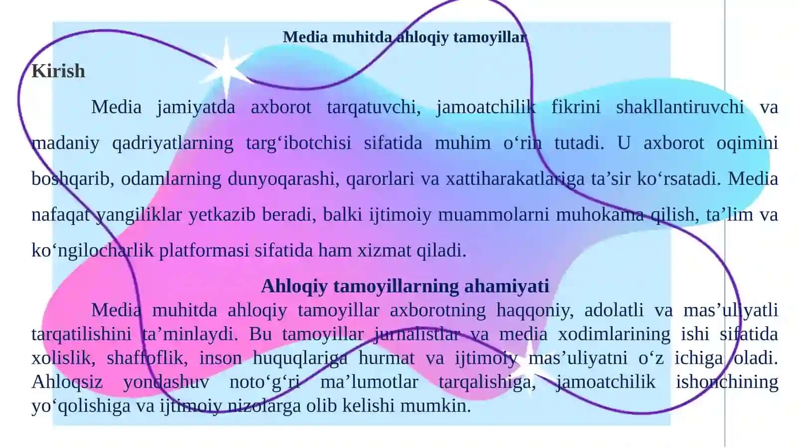 MEDIA MUHITDA AHLOQIY TAMOYILLAR 3