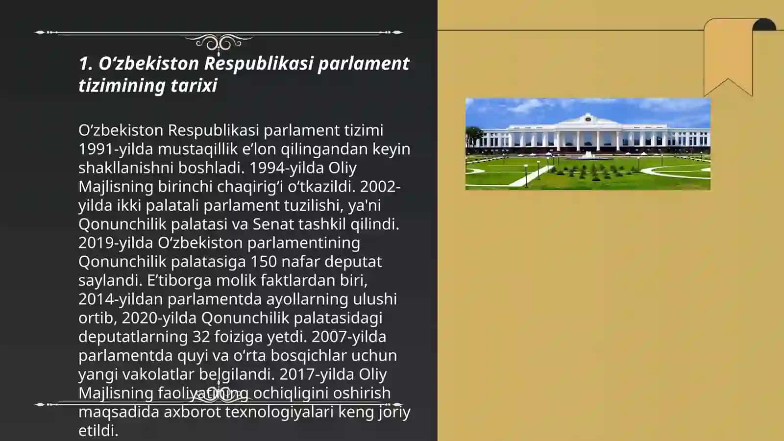 Oʻzbekistonda parlament tizimi va undagi islohotlar 3