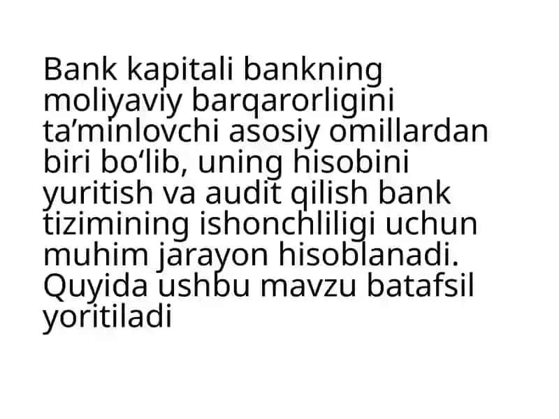 Bank kapitalining hisobini yuritish va audit qilish 3
