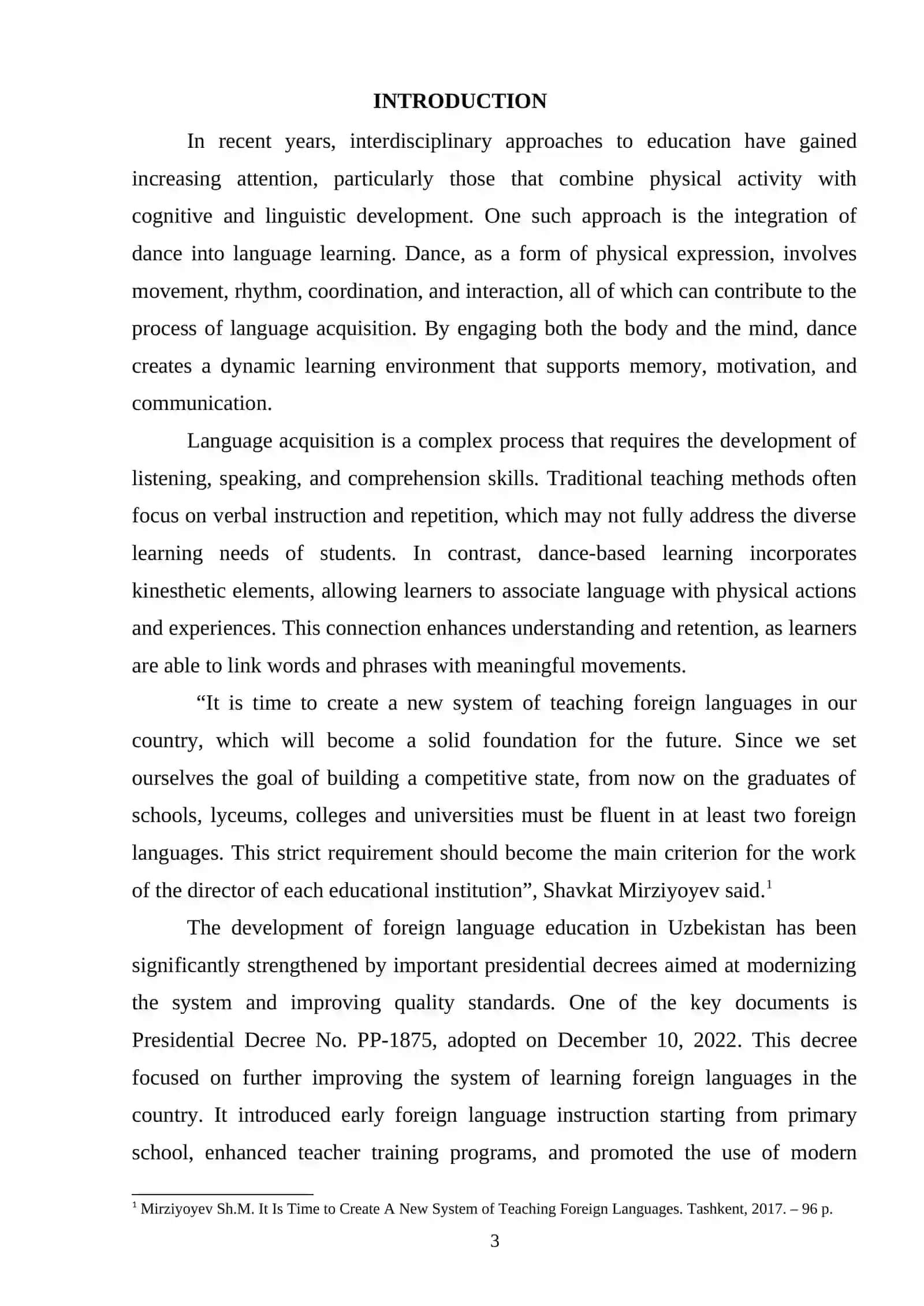 The impact of dance on language acquisition 3