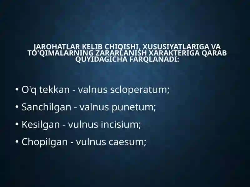Jarohatlar tasnifi 3