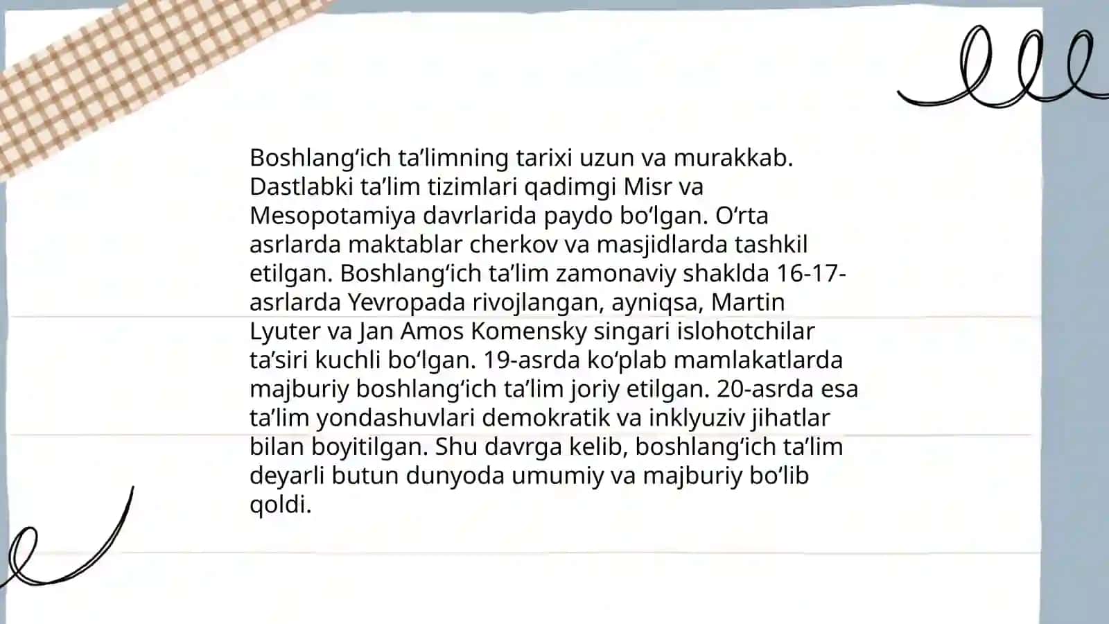 Boshlang'ich talim tarbiya talimotining shakllanishi va fanning rivojlanishi 3