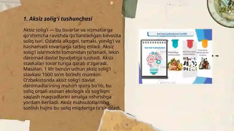 Aksiz solig’I to’lovchilari tarkibi va soliq solish ob’ekti 3