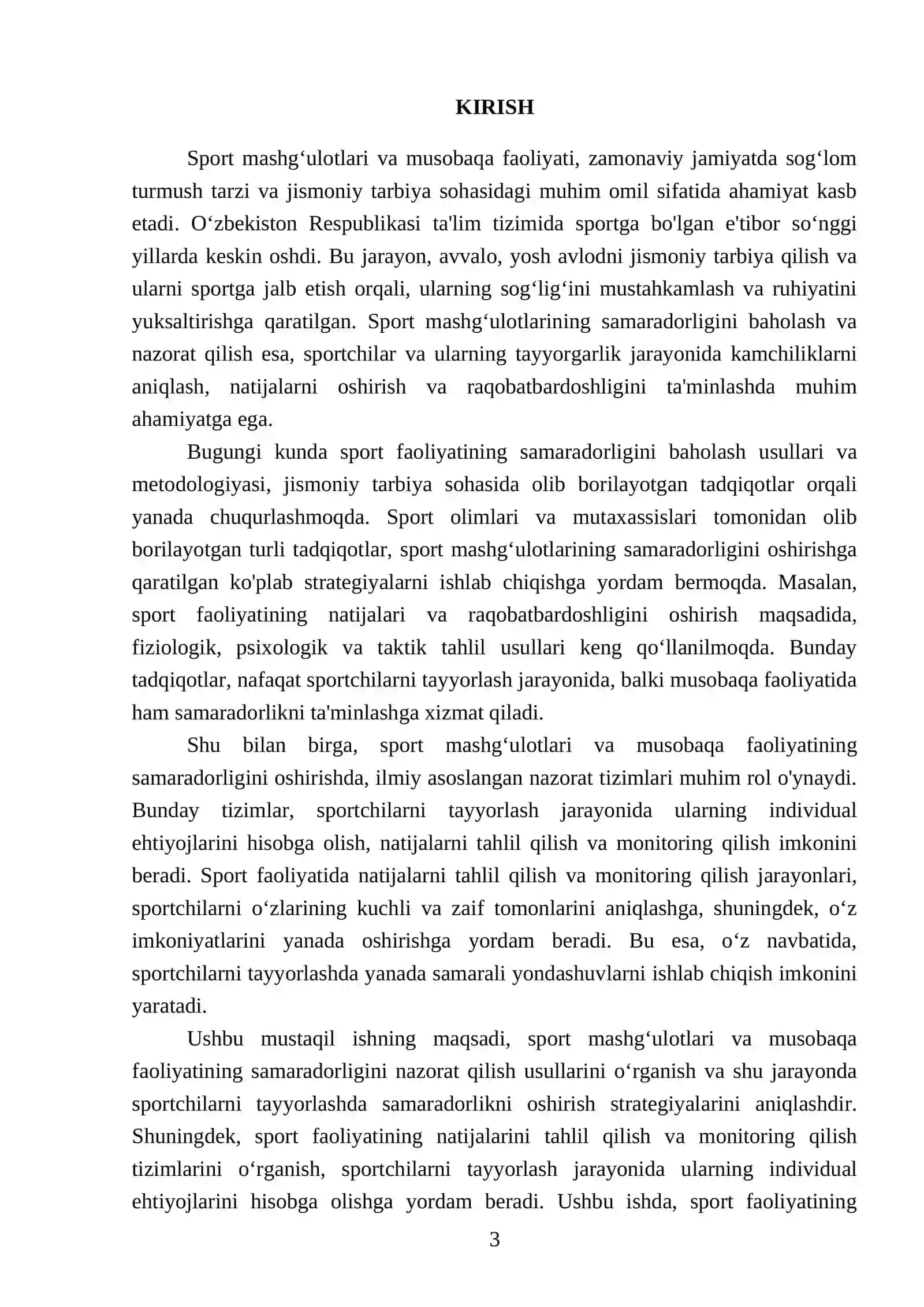 Sport mashgʻulotlari va musobaqa faoliyati samaradorligi taʼsirini nazorat qilish 3