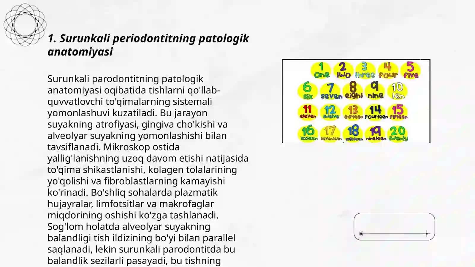 Surunkali periodontitning patologik anatomiyasi, infitsirlangan ildiz kanallarini zararsizlantirish uchun qoʼllaniladigan antiseptiklar 3