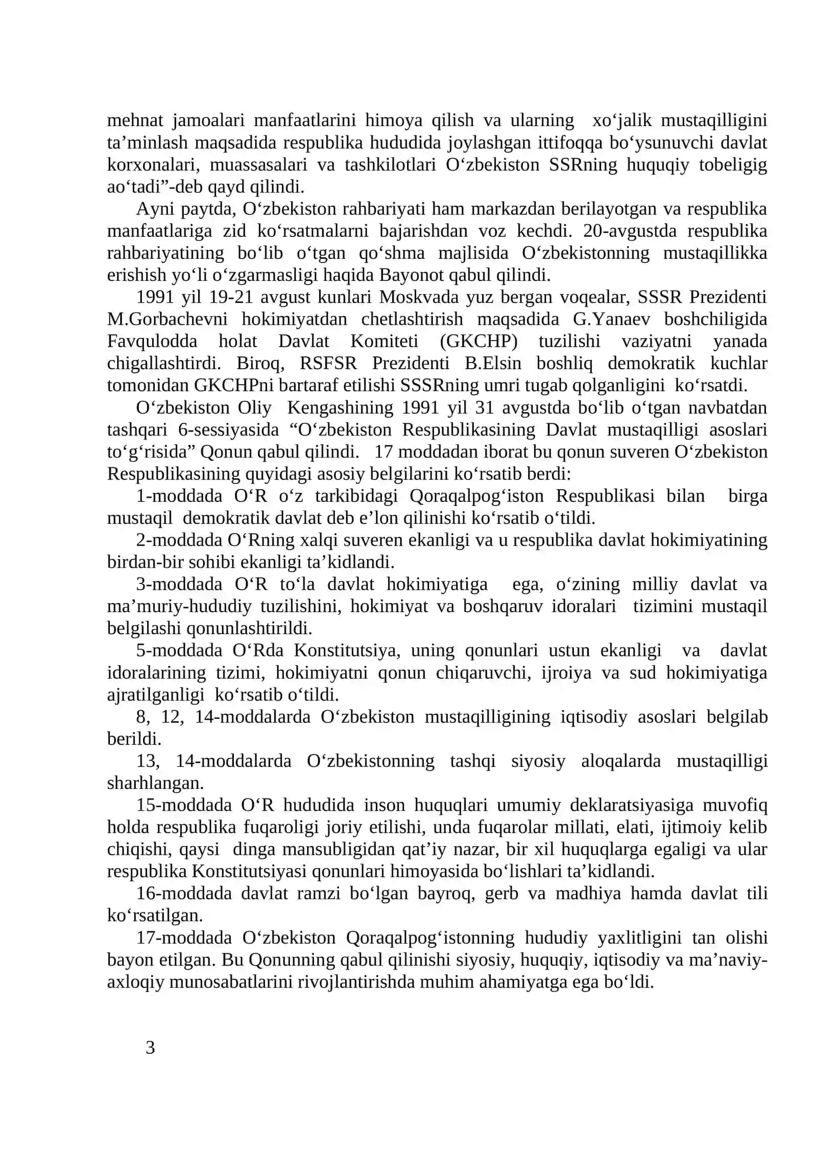 O‘zbekiston Respublikasining tashkil topishi va tarixiy ahamiyati 3