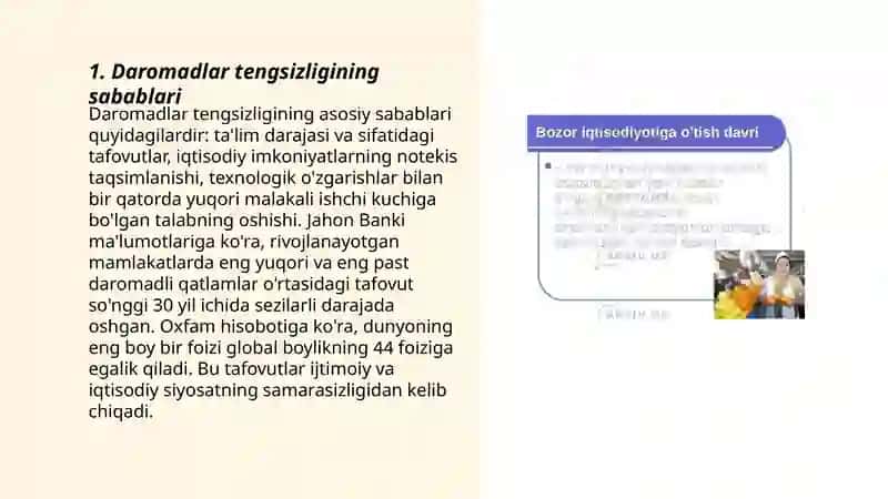 Bozor iqtisodiyoti sharoitida daromadlar tengsizligi 3