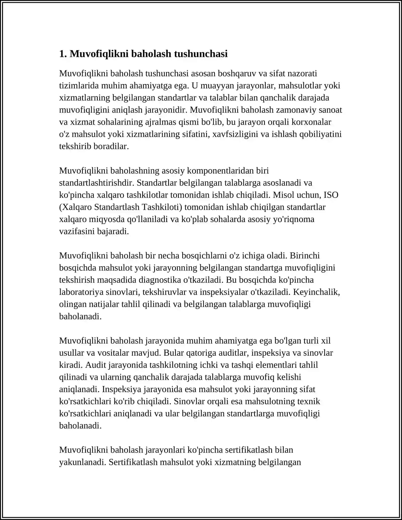 MUVOFIQLIKNI BAHOLASHNING MOHIYATI VA AHAMIYATI 3