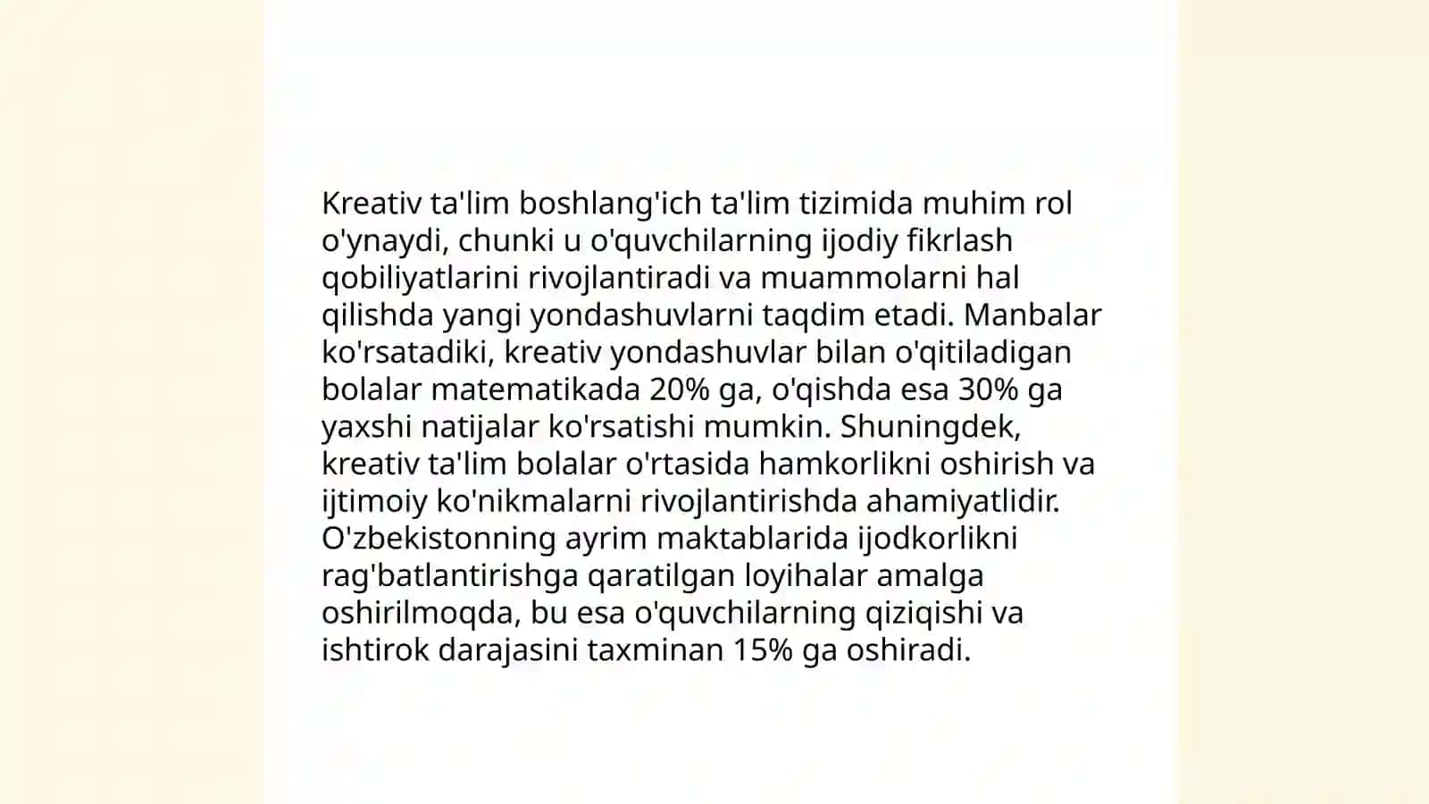 Kreativ ta'limdan boshlangʻich taʼlim tizimida foydalanish 3