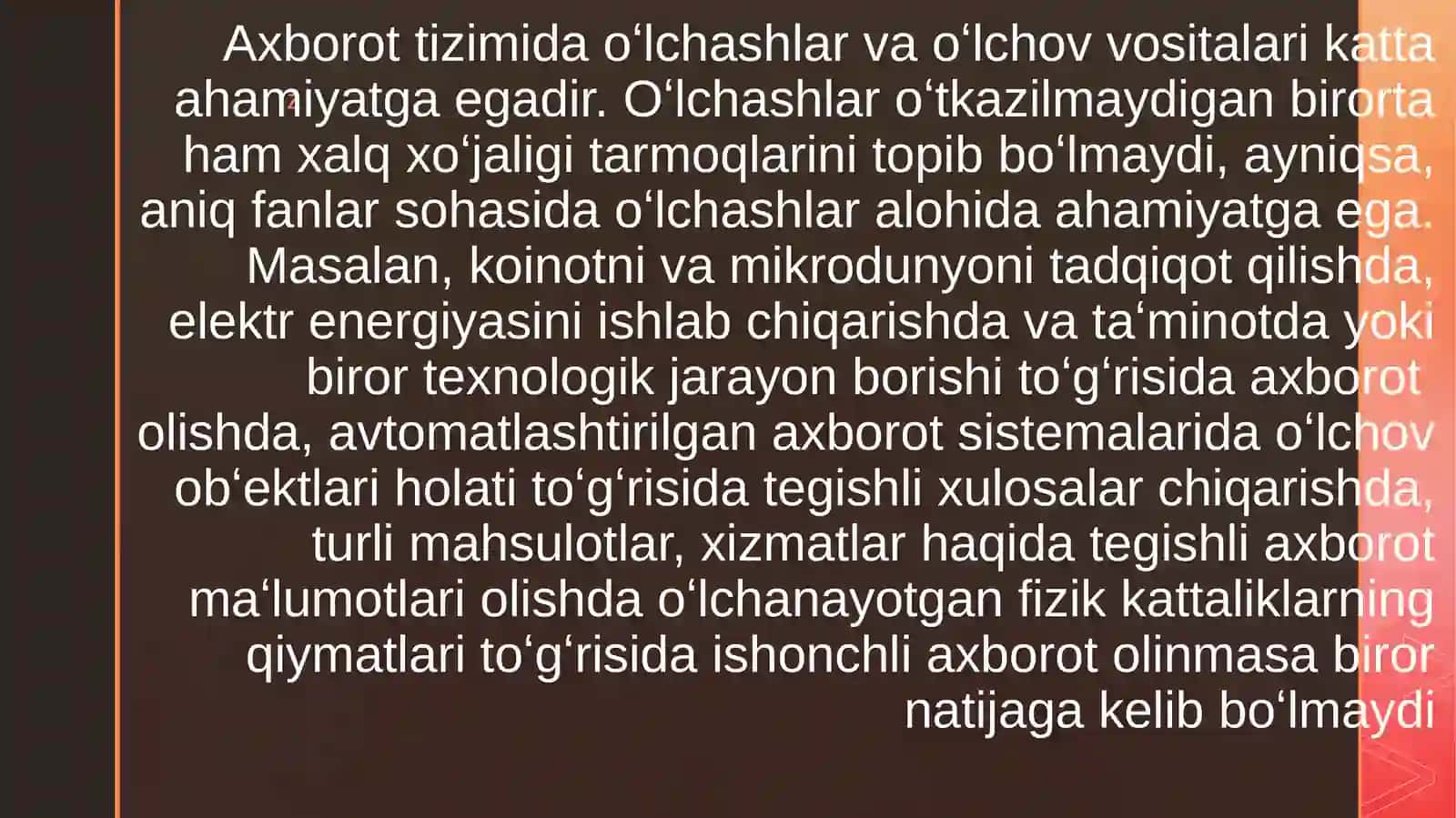 O'lchash va O'lchov Vositalari 3