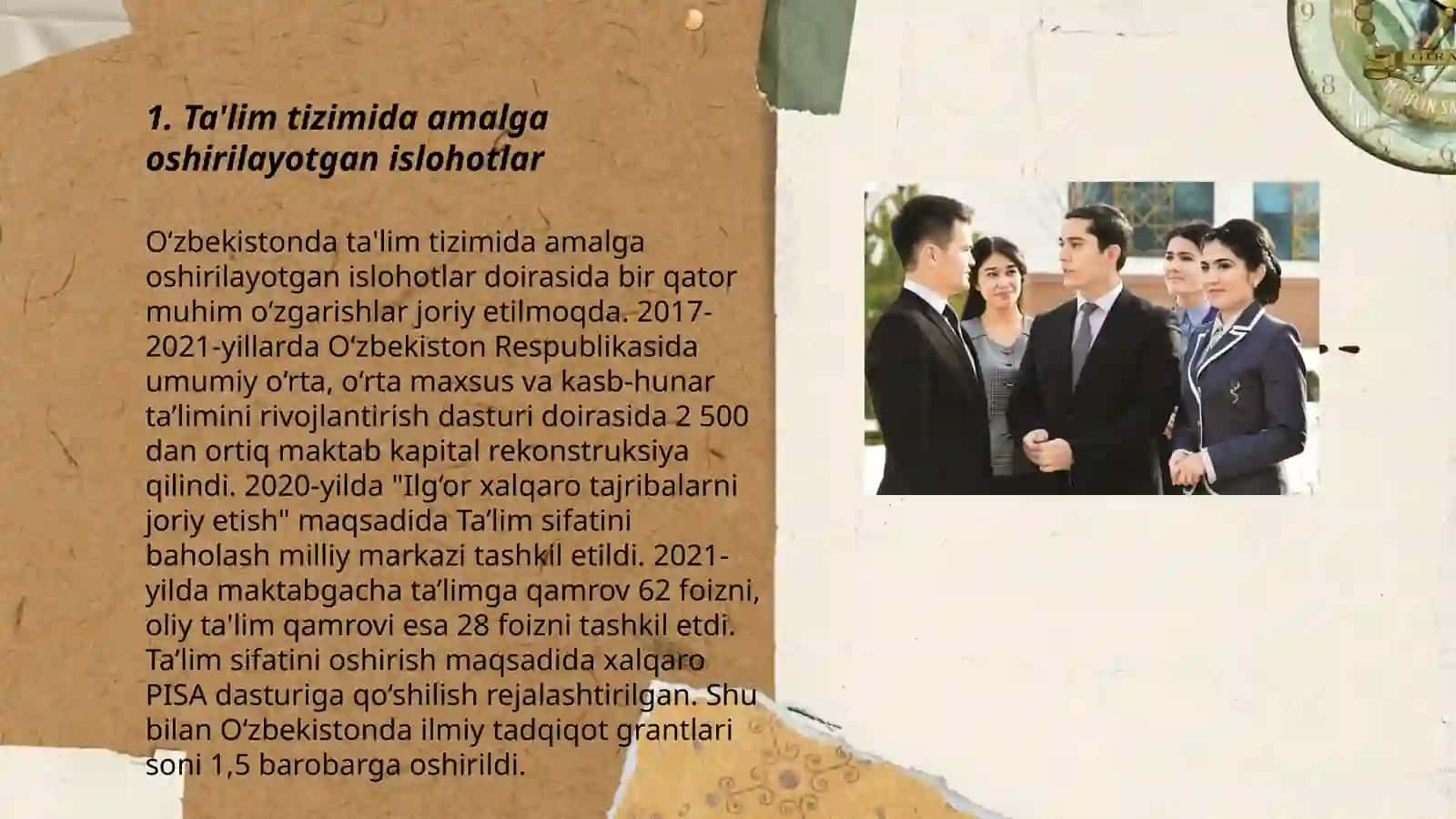 Oʻzbekistonda ijtimoiy sohada amalga oshirilayotgan oʻzgarishlar mazmun va mohiyati 3