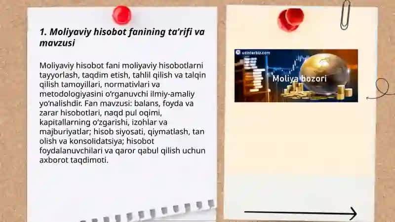 Moliyaviy hisobot fanining mazmuni maqsadi va asosiy vazifalari 3
