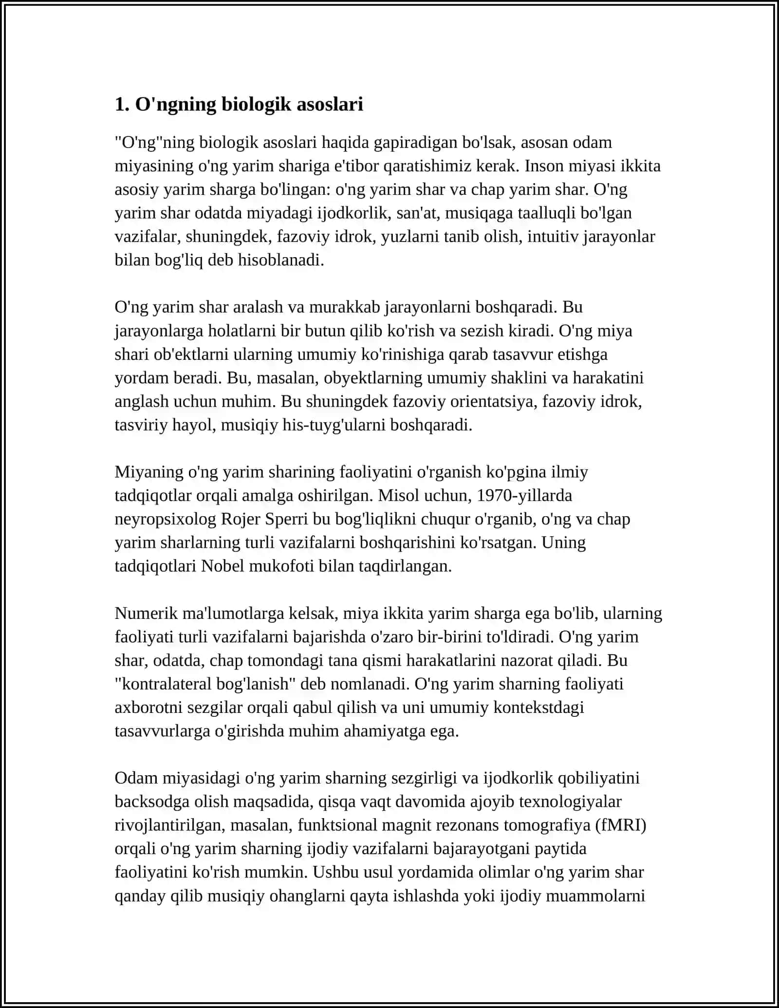 ONGNING TURLARI VA KASBGA QIZIQISH 3