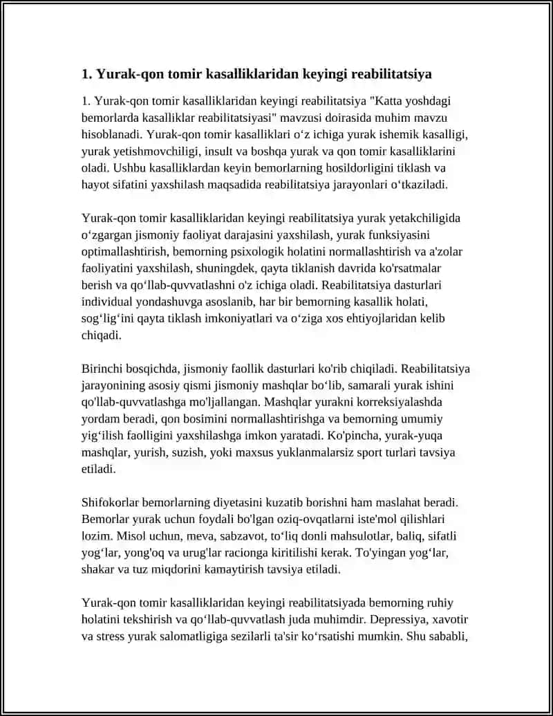 "KATTA YOSHDAGI BEMORLARDA KASALLIKLAR REABILITATSIYASI" 3