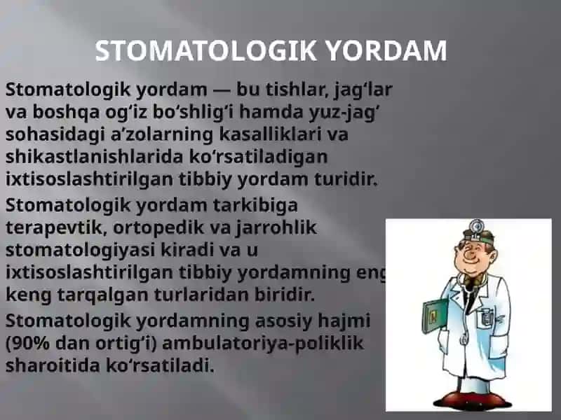 Stomatologik yordam ko'rsatishni tashkil etish 3