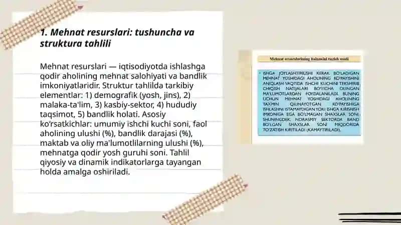 Mehnat resurslari va ular samaradorligi ko‘rsatkichlarining tahlili 3