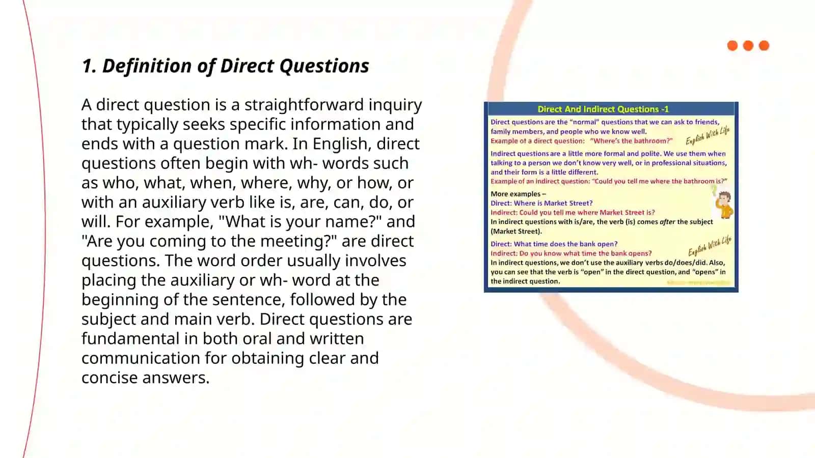 Direct and indirect questions 3