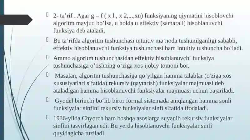 Xisoblanuvchi funksiyalar 3