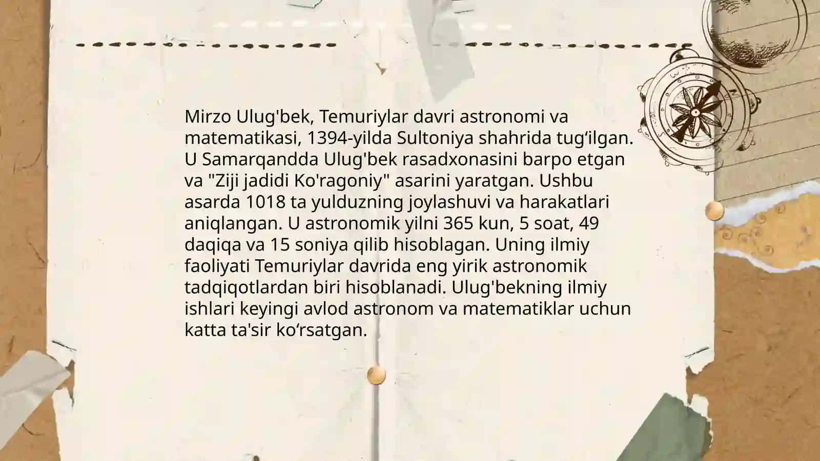 Mirzo Ulug'bekning ilm-ma‘rifat sohalaridagi xizmatlari va ta'lim tarbiya tizimi 3