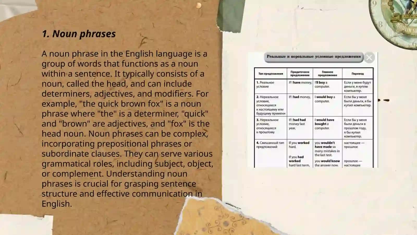 Grammatical structures in communication 3
