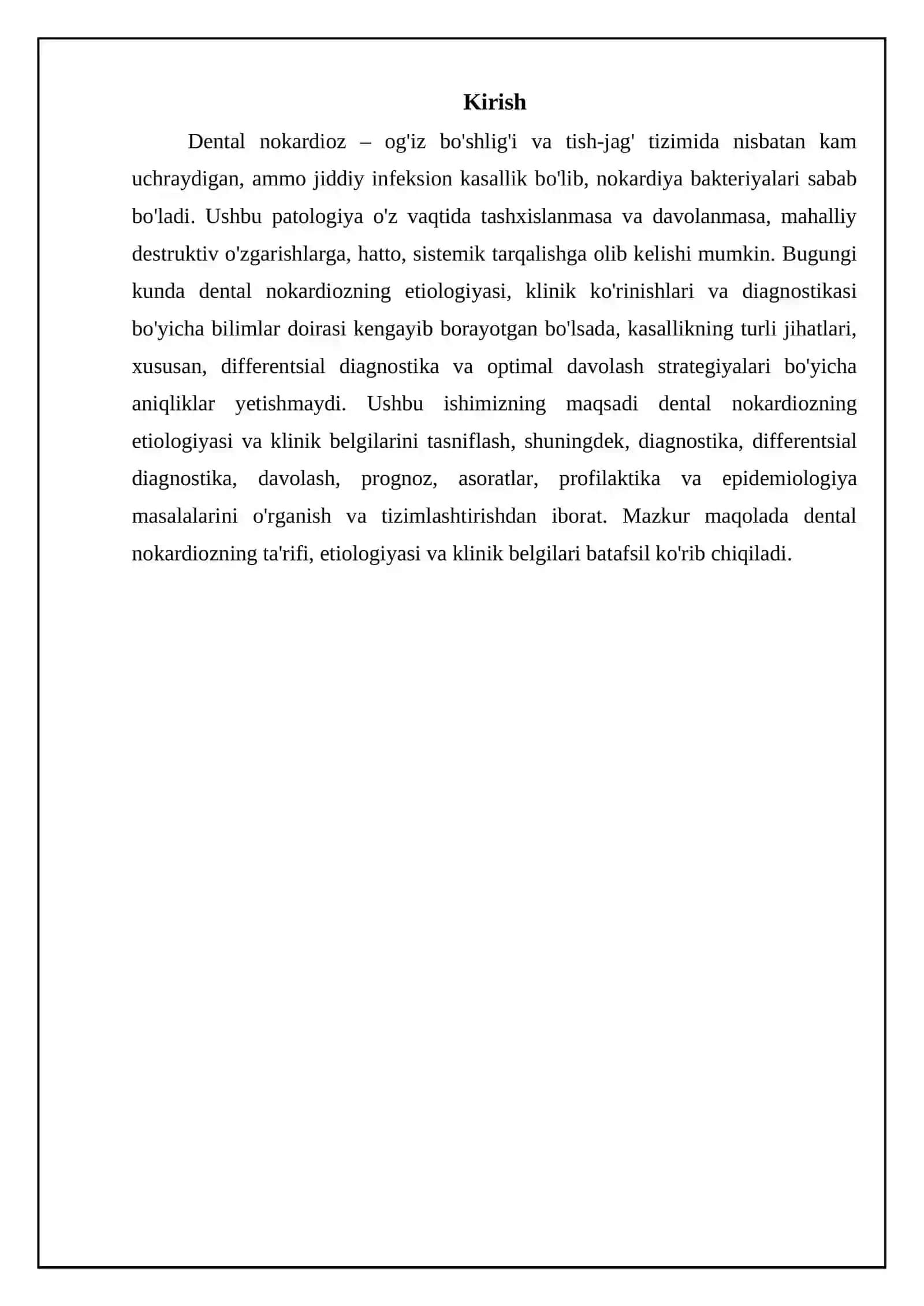 Dental nokardioz shikastlashi etialogiyasi va klinik xususiyatlarini tasniflash 3
