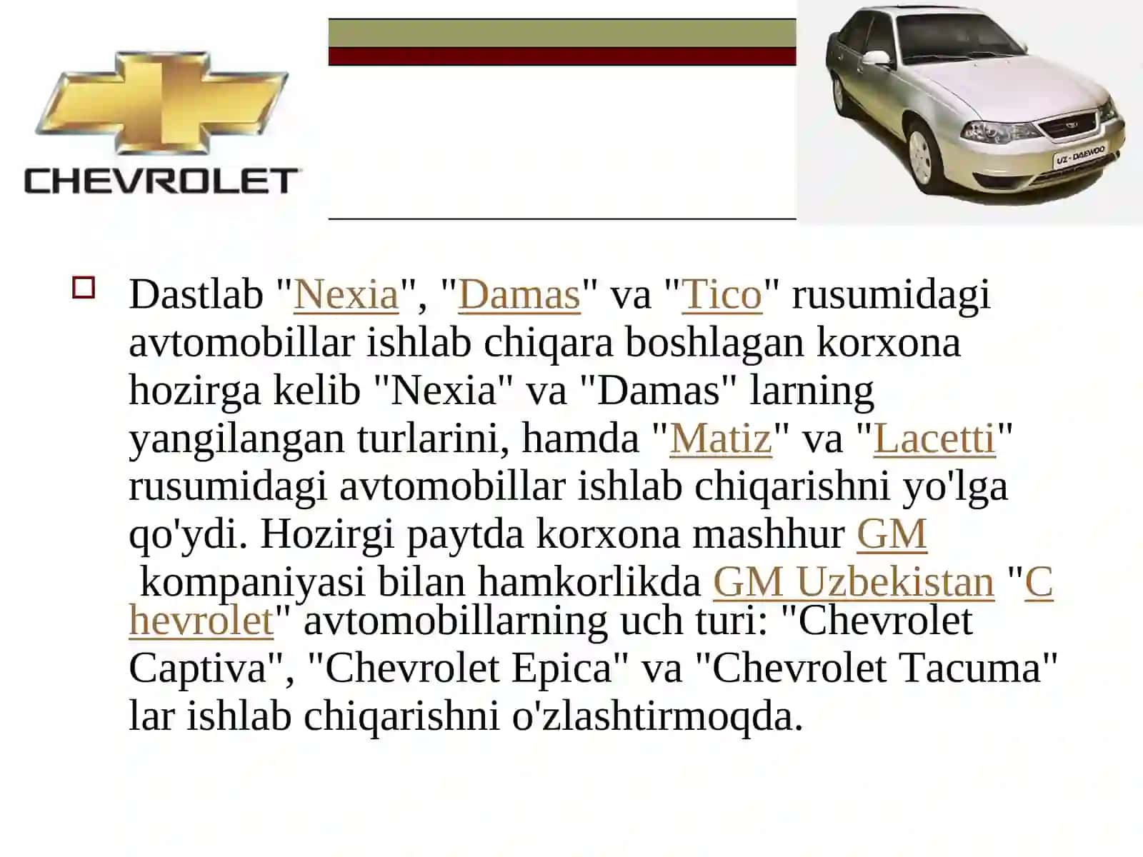 GM-O'zbekiston CHEVROLET 3