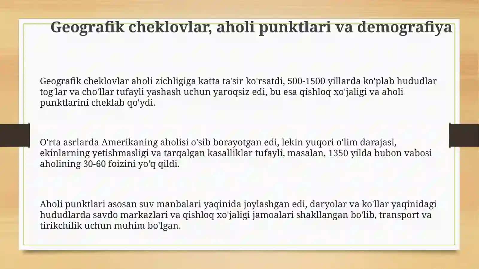 Geografik cheklovlar va aholi punktlari 3