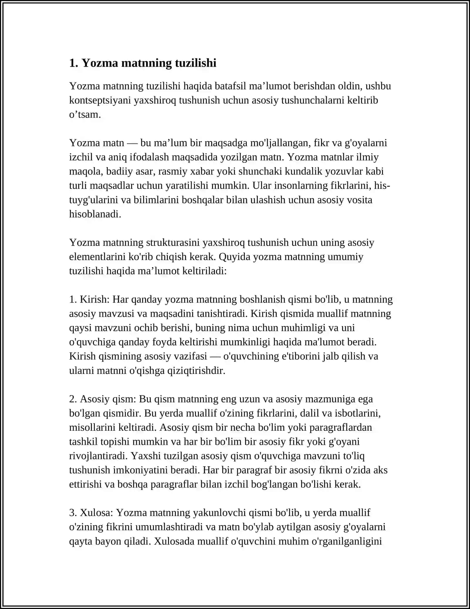 YOZMA MATNDA FIKRLAR KETMA-KETLIGI 3