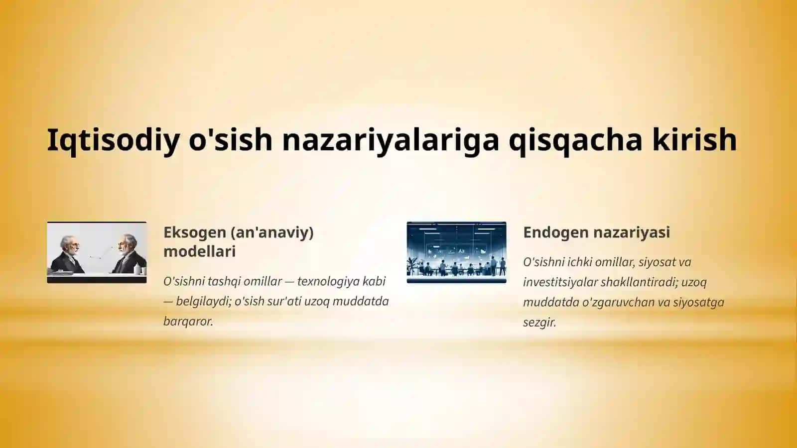 Endogen Iqtisodiy O'sish: Asosiy Tamoyillar va Oqibatlar 3