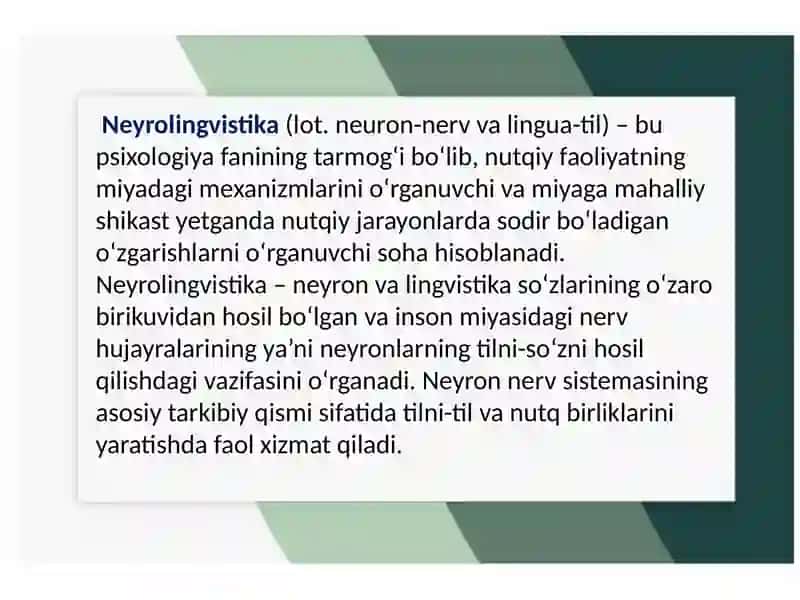 Neyrolingvistik dasturlash alohida yo'nalish sifatida 3