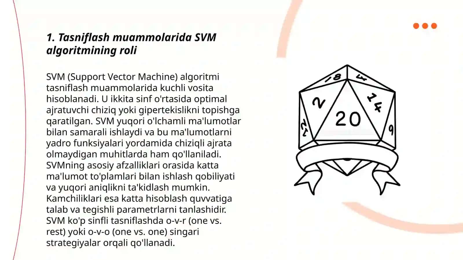 Support Vector Machine (SVM) algoritmi va uning tasniflash muammolarini hal qilishda qo'llanilishi 3