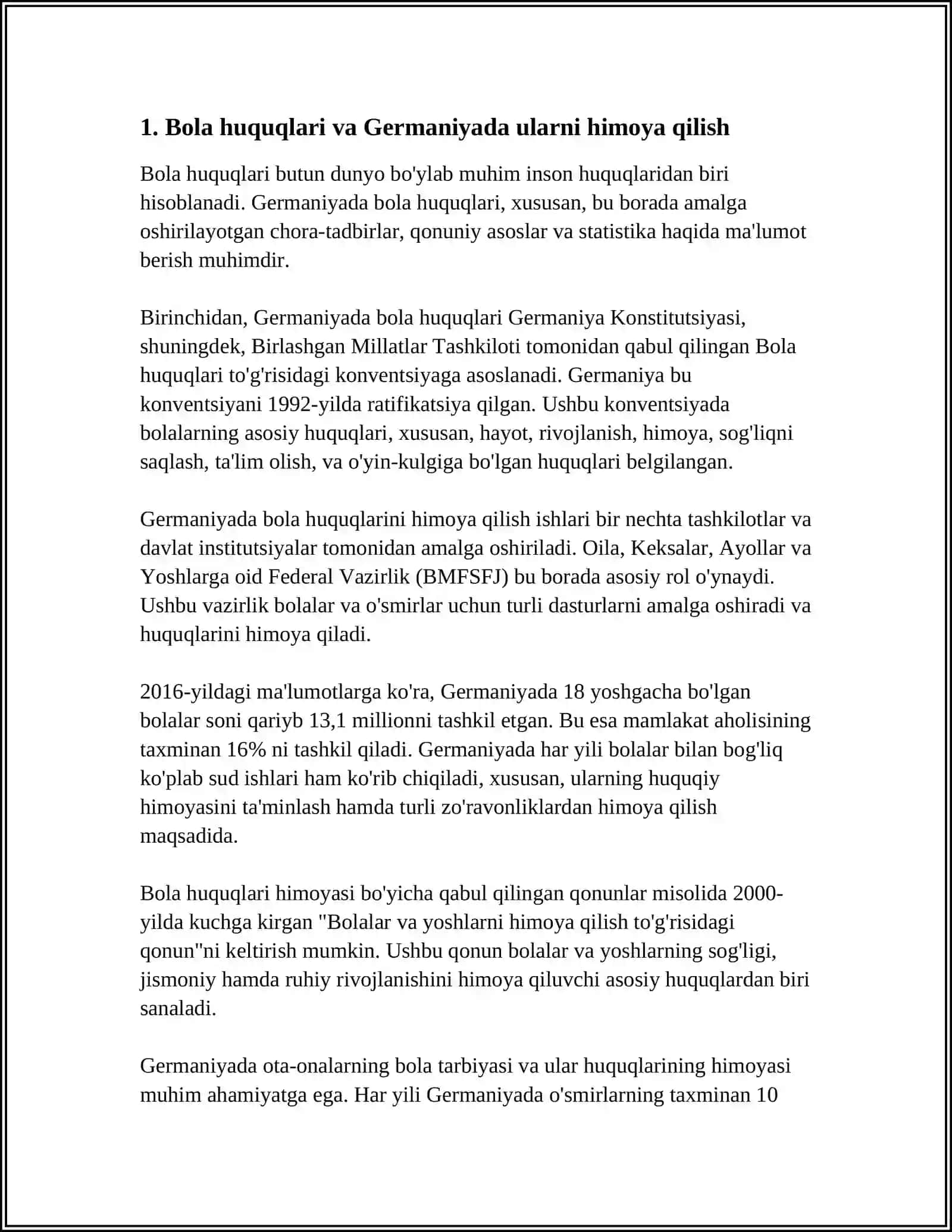 GERMANIYADA BOLANING HUQUQIY VAKOLATLARI 3