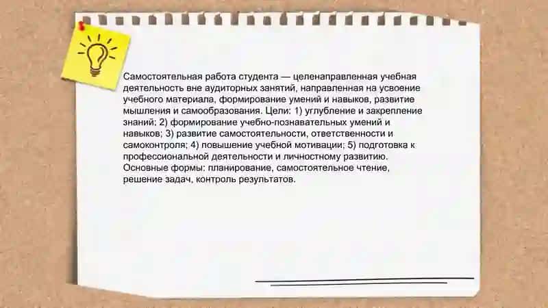 Организация самостоятельной работы студента 3