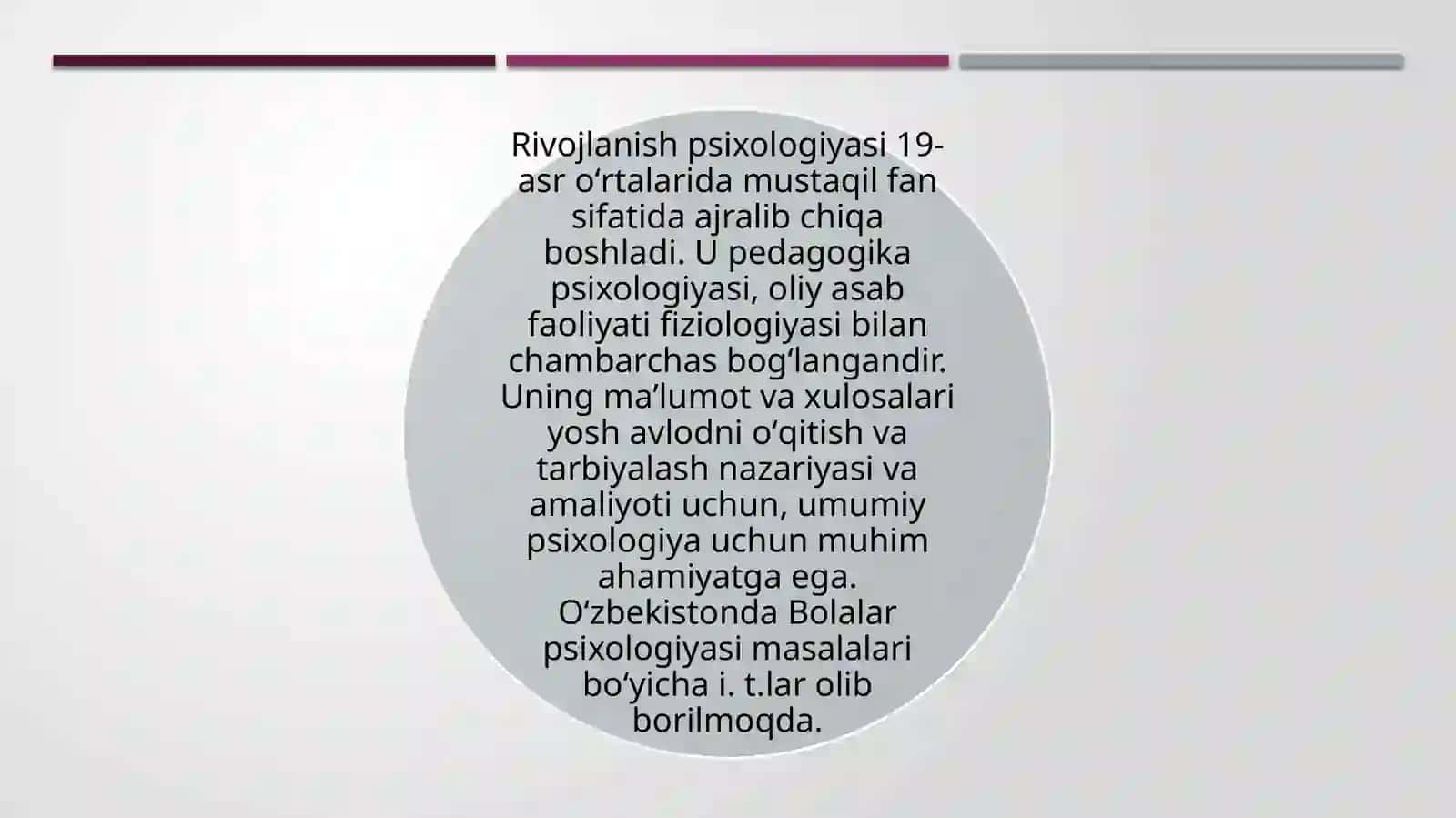 Rivojlanish psixologiyasi faniga kirish 3