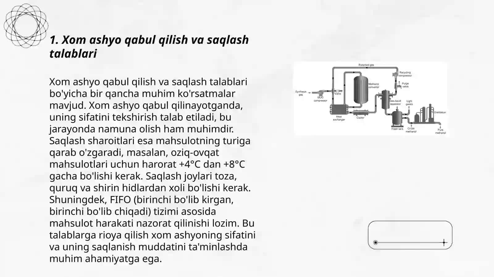 Dudlangan va yarim dudlangan kolbasalar ishlab chiqarish xavsizlik talablariga texnologik jarayonlarni oldindan rejalashtirish 3