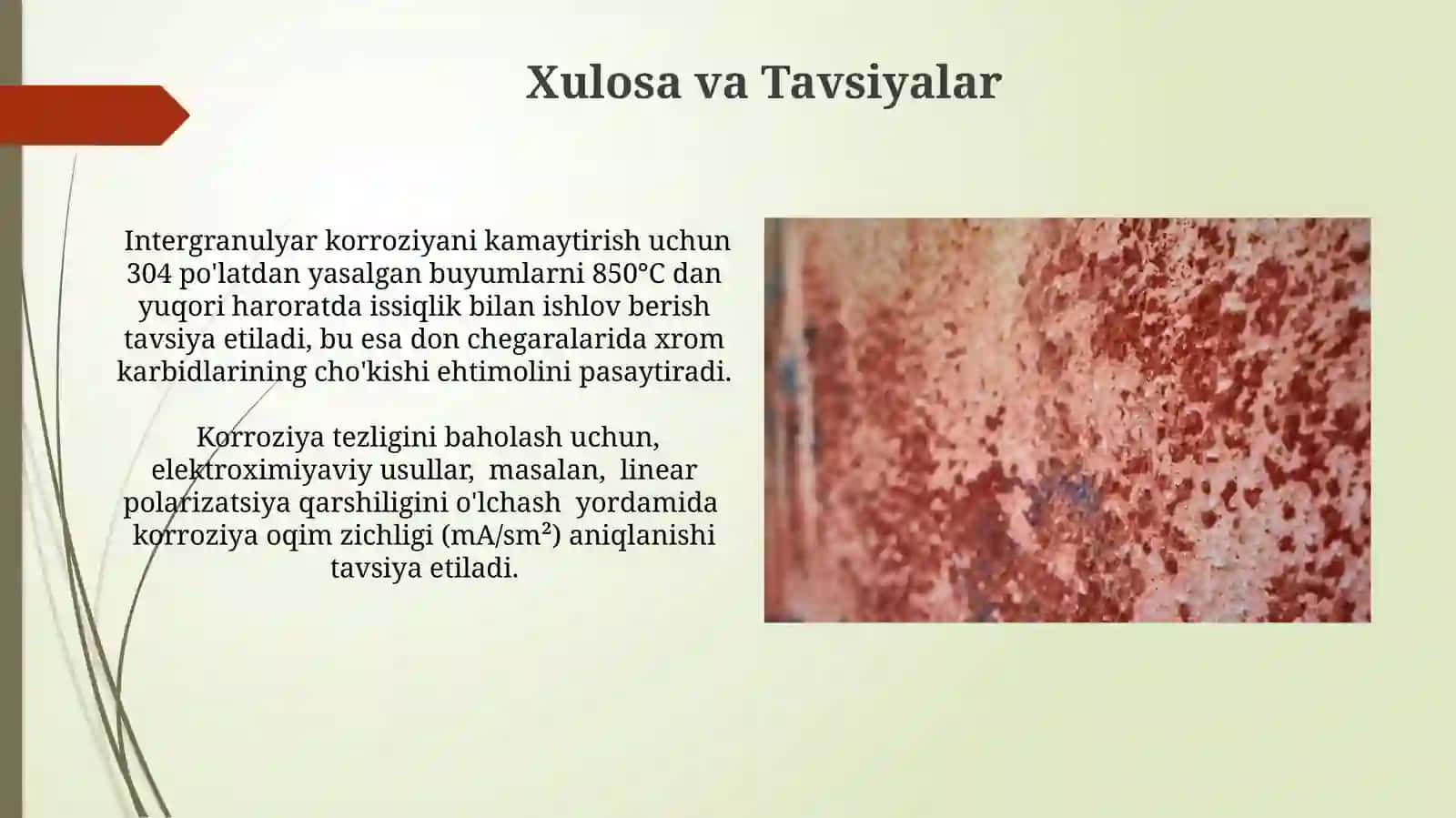 Korroziya Turlarini Taqqoslash 3
