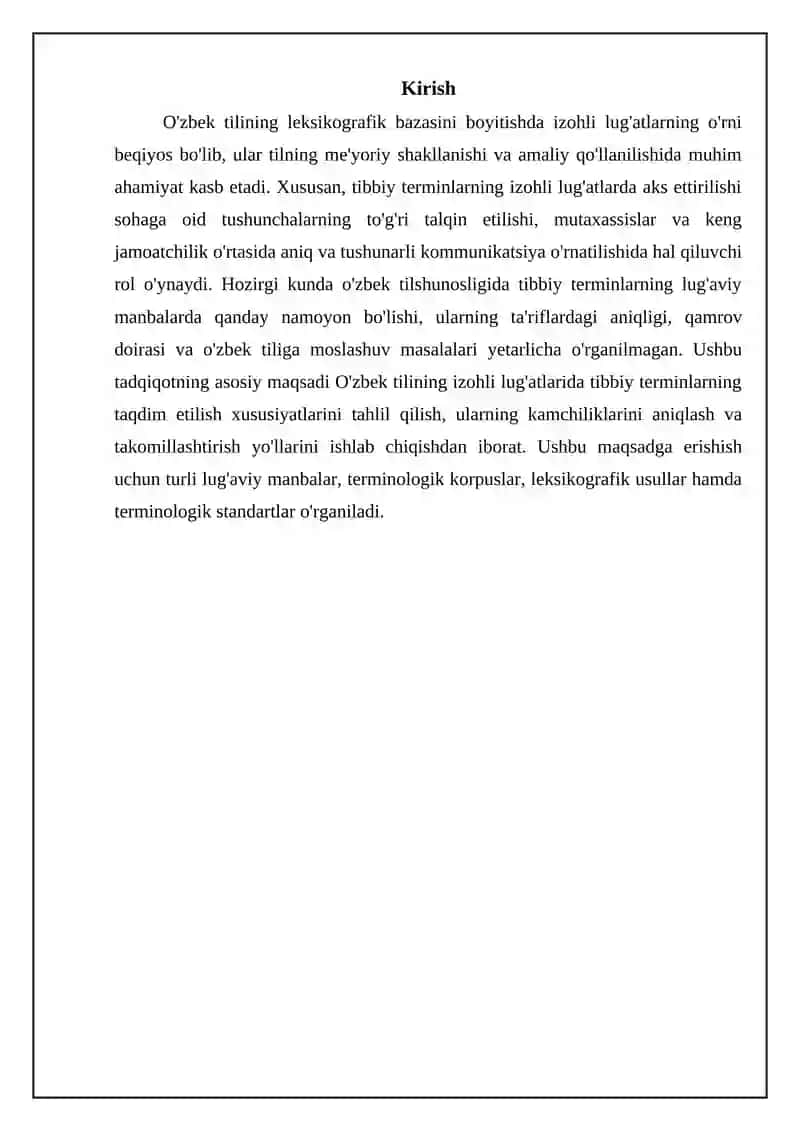 Oʻzbek tilining izohli lugʻatida tibbiy soha terminlarning berilishi 3