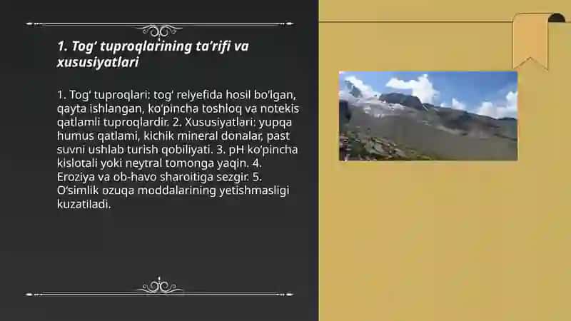 Togʻ tuproqlari 3